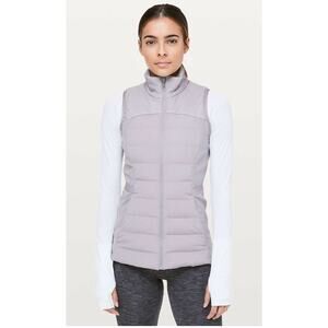 Lululemon Down for It All Vest Dark Chrome Size 6 PrimaLoft Goose Down